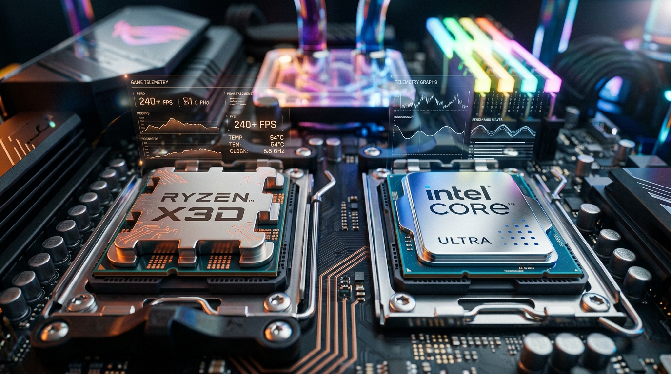 Ryzen X3D ou Intel Core Ultra: qual processador entrega mais FPS em 2026?